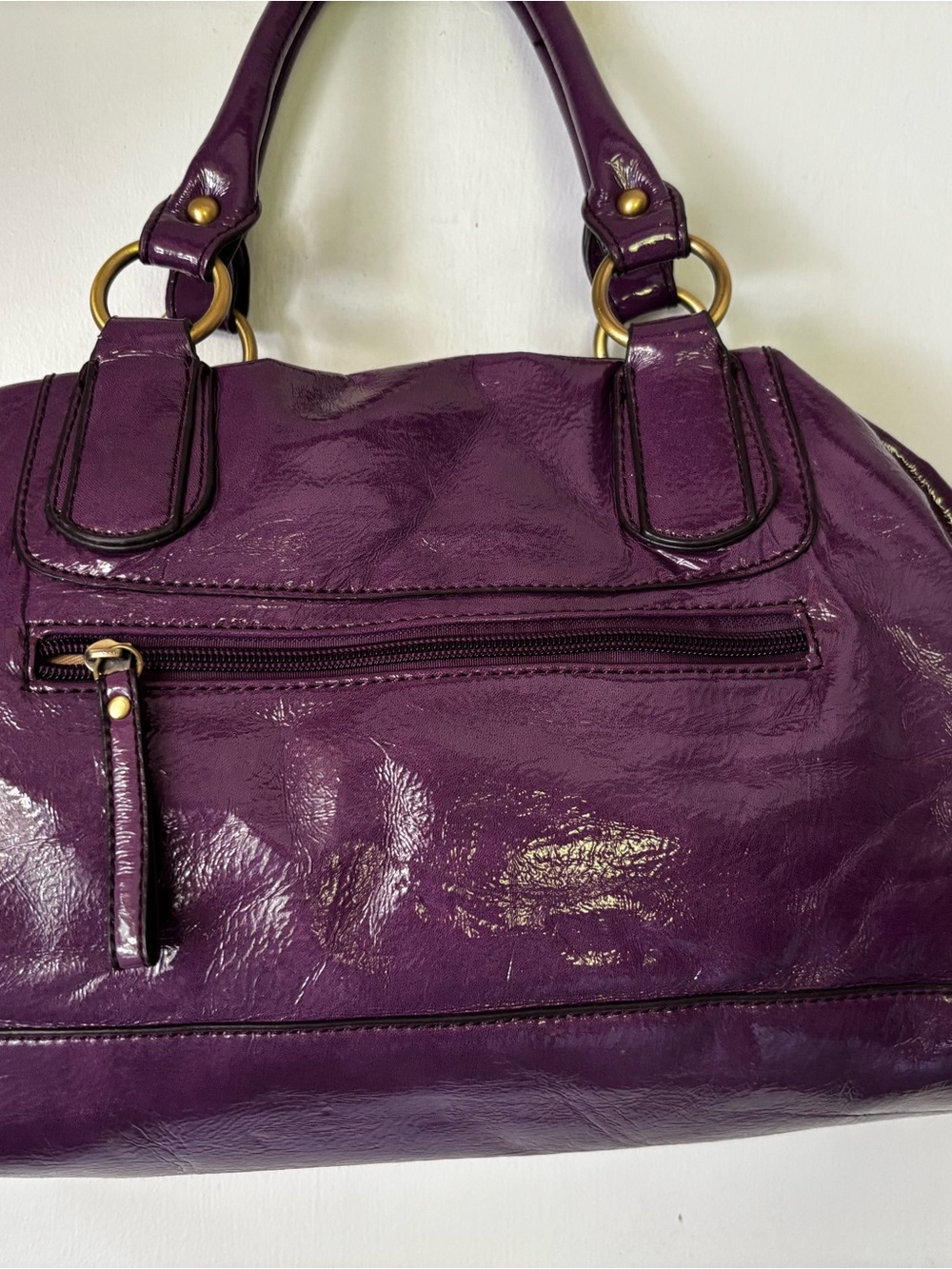 Coach 2008 Ergo Plum Purple Pleated Patent Leather Satchel Bag 10105 Y2K - Picture 8 of 8